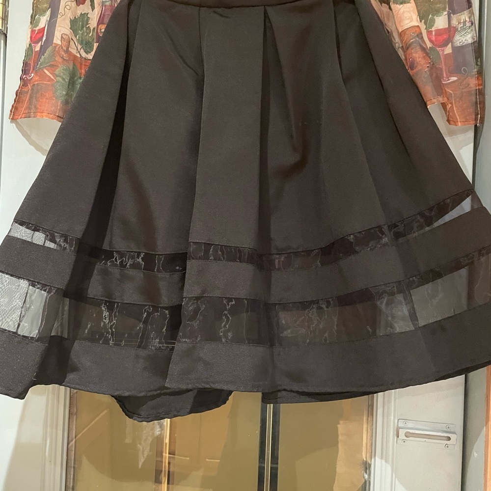 Black Pinstripe Skirt